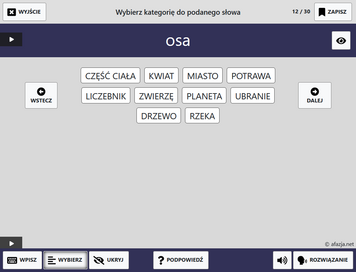 Wybierz kategorię do podanego słowa Wybierz kategorię do podanego słowa